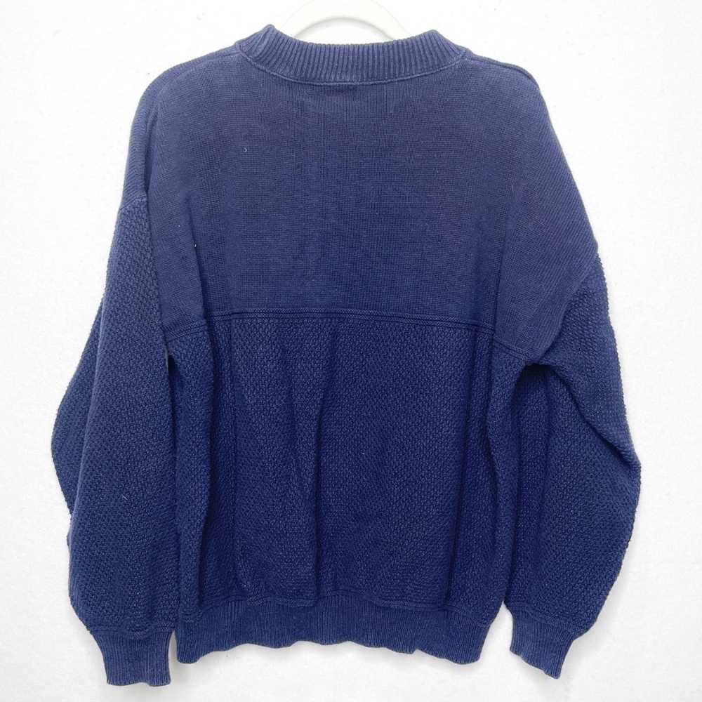Warren Scott Vintage Golf Swing Embroidered Cotton Crewneck Sweater Navy Blue XL - Picture 2 of 8